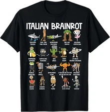 Italian Brainrot Characters Funny Meme Popular Trend Unisex T-Shirt