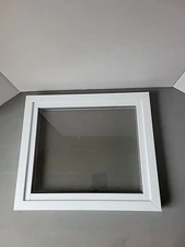 small window vinyl double pane glass fixed project size  12" x 14" tru therm