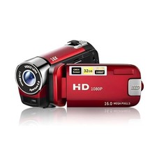 Video Camera Camcorder, 1080P 16MP DV Camera Vlogging Recorder, 2.7in TFT Red