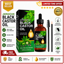 NIFEISHI Jamaican Black Castor Oil Organic Cold Pressed Glass Bottle, 4.04 fl oz