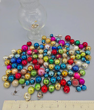 Lot 108 VTG SOLID COLOR GLASS  13 MODERN XMAS TREE BALL ORNAMENTS, 0.75-1.5"