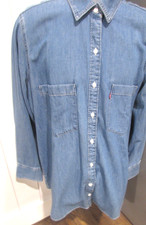 Levi's San Francisco Denim Light Wash Long Sleeve Men's Shirt Size XL