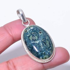 Star Galaxy Jasper - India Silver Plated Handmade Pendant 1.95" P8