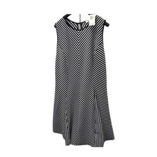 NWT Monteau Los Angeles Black White Striped Fit Flare Dress PL57446 Plus Size 2X