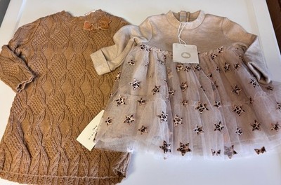 Mayoral Baby Layered Star Sweater Dress Size 2-4M Max Studio 3-6M FALL BUNDLE