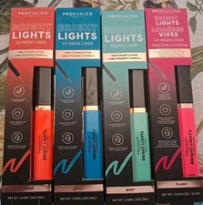 PROFUSION Cosmetics Bright Lights Lot Of 4 NIB UV Neon Liner Strobe Bolt Flash