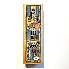 HAPPY HOUSE Penny Black Rubber Stamp 1364K Home Windows Cat Goose Laundry z444