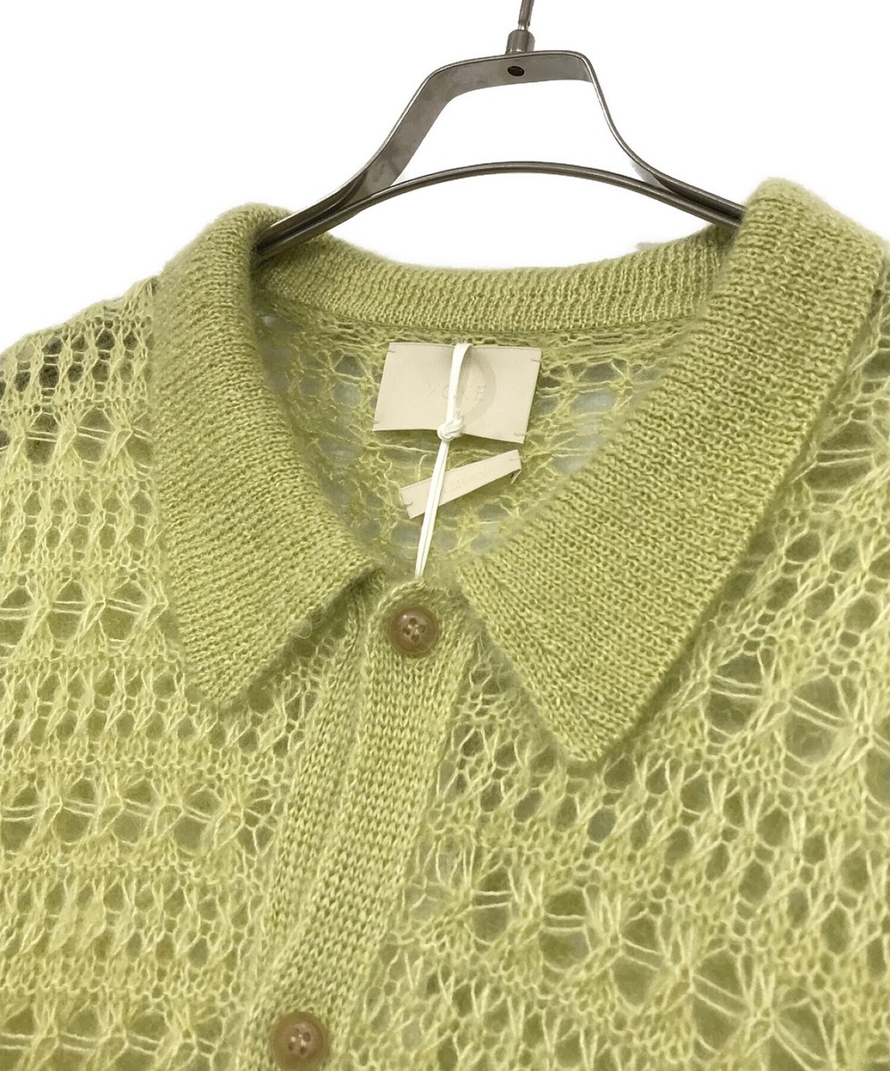 YOKE MOHAIR SILK MESH KNIT SHIRT Size: 3 Lime yellow Men YOKE MOHAIR SILK MESH KNIT SHIRT Size: 3 Lime yellow Men