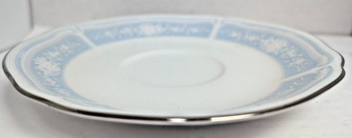 Noritake 3803 Set di tazze e piattini da tè caffè in legno di pizzo argento blu bianco - Foto 10 di 12