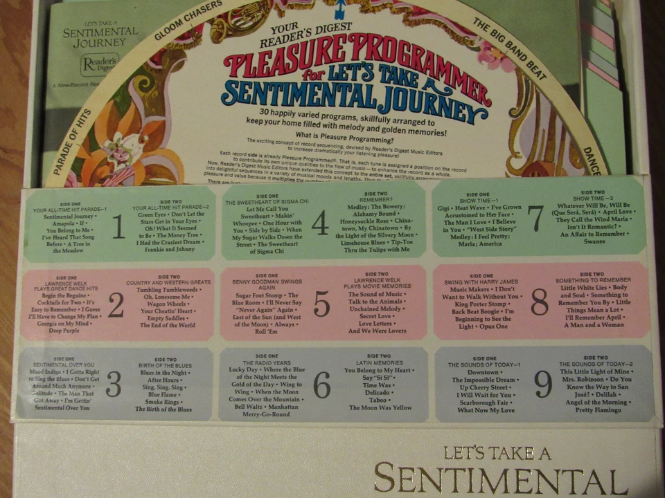 Reader's Digest's Let's Take A Sentimental Journey 9 Record Set + Book & Wheel - Image 3 of 4