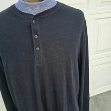 The Foundry Big Tall XLT Men Crew Neck Long Sleeve Pullover Thermal Top Black