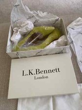 L K Bennet Lime Green Suade court shoes