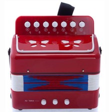 GREAT GIFT NEW Top Quality Red Accordion Kids Musical Toy w 7 Buttons 2 Bass