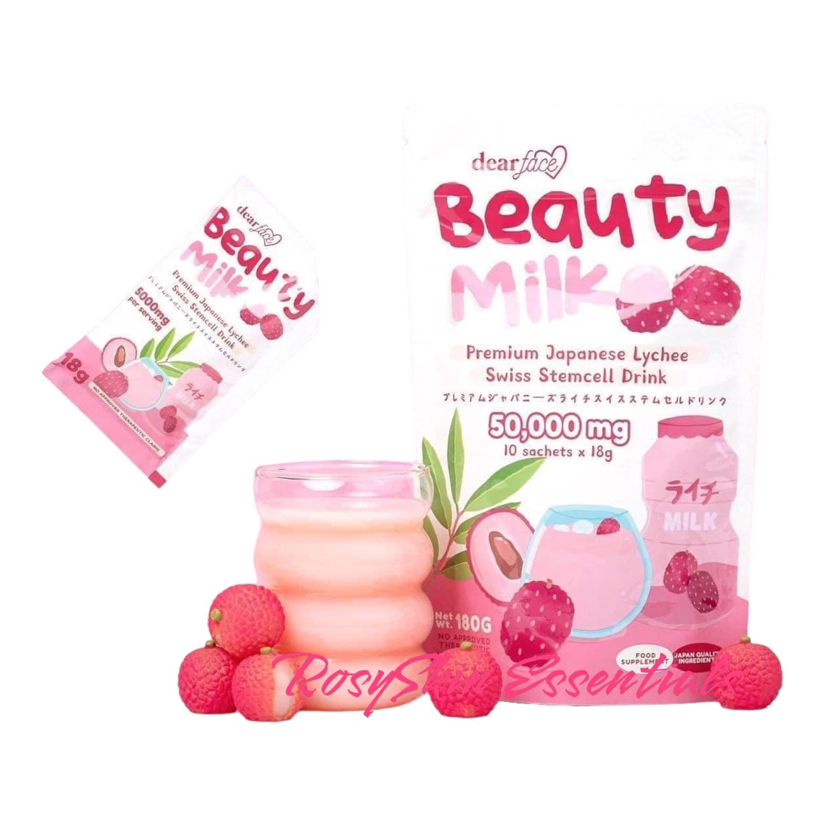 Dear Face Beauty Milk Premium Japanese Lychee Swiss Stemcell Drink 50,000mg eBay Dear Face Beauty Milk Lychee