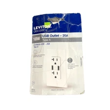 Leviton Decora 20-Amp 125-V 18-Watt Combination USB Charger Duplex Outlet White