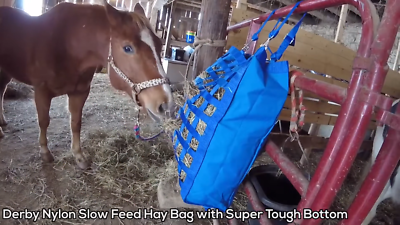 Sac à Foin Slow Feeder Derby Superior - Fond Ultra-Résistant - Garantie 6 Mois - Neuf