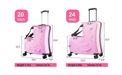 美品☆AO WEI LA 子供用 乗れるキャリーケース ピンク N-A AO WEI LA OW Kids ride-on Suitcase carry-on Tollder Luggage