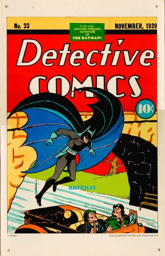 1970s BATMAN DETECTIVE COMICS #33 ORIGINAL COVER POSTER ART PRINT 1939 DC COMICS