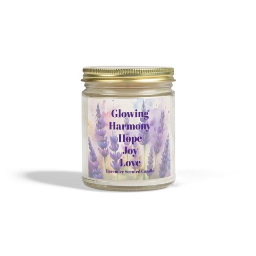 Glowing Harmony Hope Joy Love Lavender Scent Coconut Apricot Candle (4oz, 9oz) - Picture 6 of 22