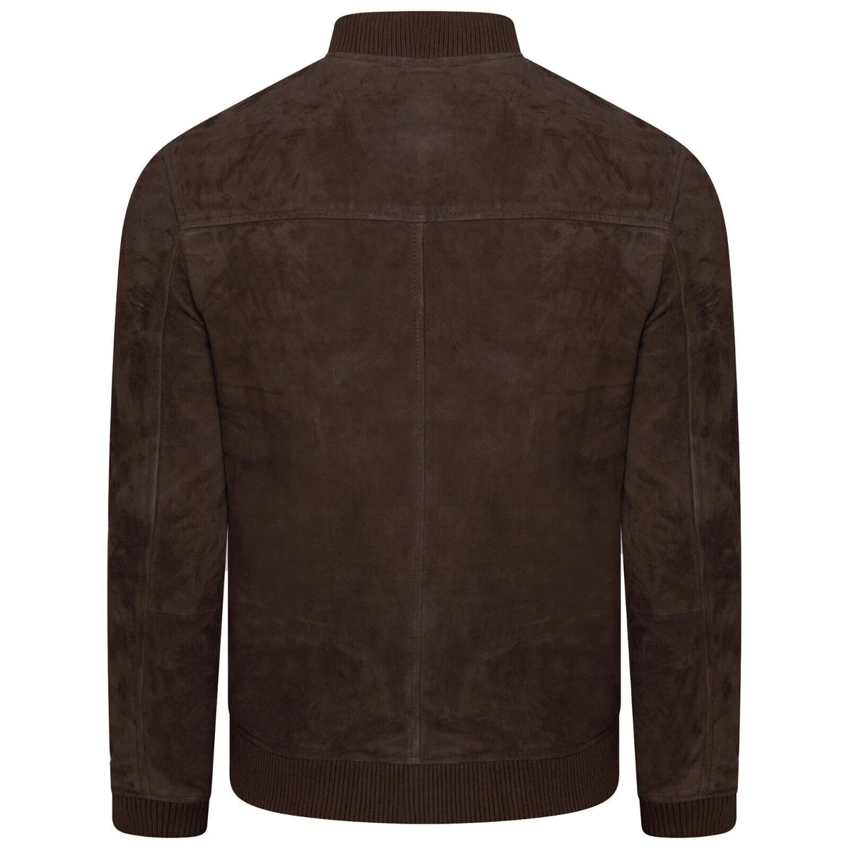 Camoscio Marrone Giacca Uomo 100 Puro pelle Morbida Bomber