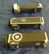 3 Vintage Bolex Sidefinders - Preview Finder, Octameter,  Trifocal Viewfinder