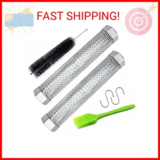 Aushucu 2pcs Smoker Tube 12in Pellet Smoker Tube Stainless Steel Smoke Tube for