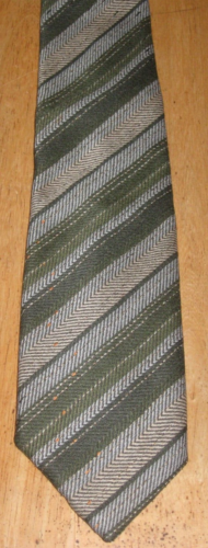 Alpi - Alpaca & Wool Tie - Green/Grey/Cream - Narrow 7.50cm - VGC - Afbeelding 1 van 5