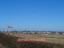 PHOTO  CRANFIELD AIRPORT WITH WINDSOCK AND NEWLY CUT HEDGE CRANFIELD AIRPORT AND