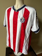 Furia Deportes (L) Red & White ~ GUADALAJARA Mexico Pepsi Soccer Jersey