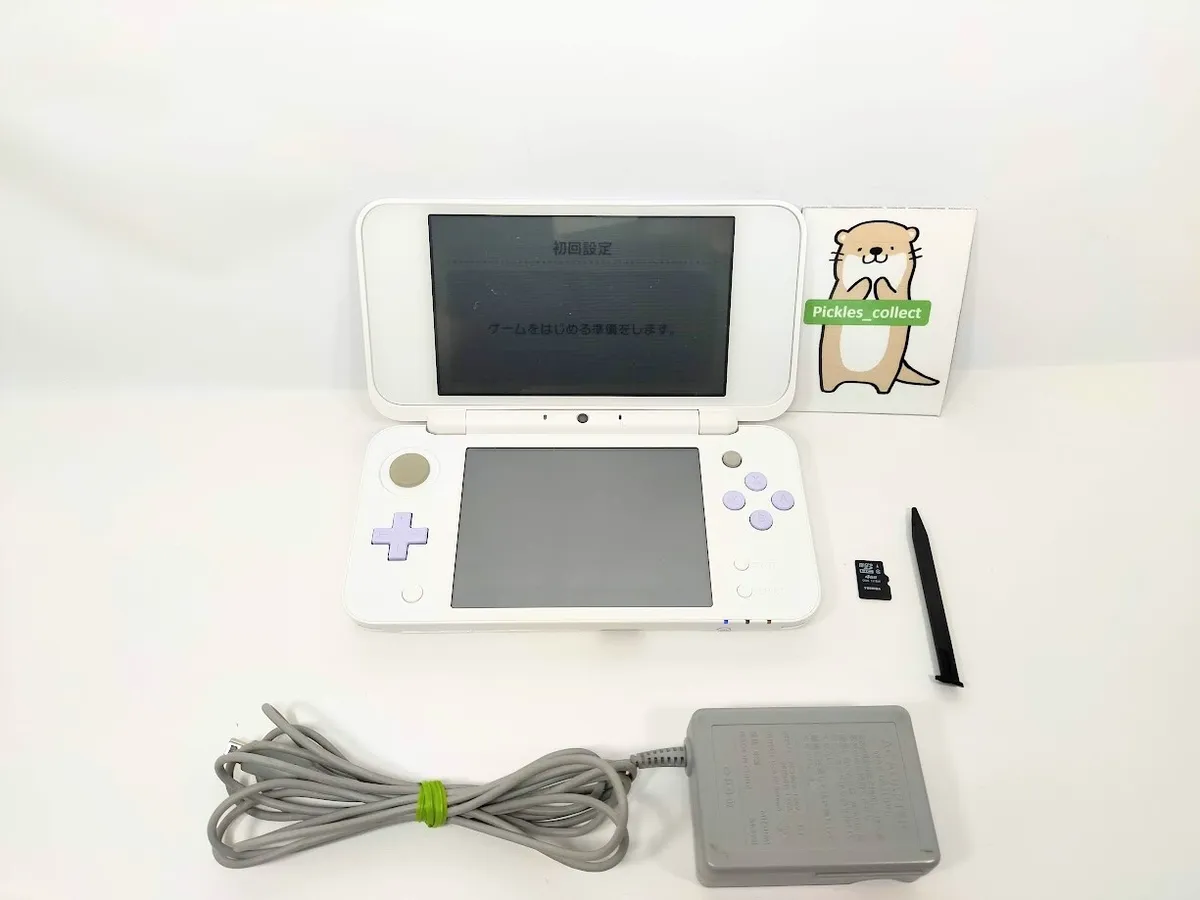 Nintendo New Nintendo 2DS XL LL White Lavender w/Charger 4GB 0614C