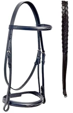 Fancy Stitched Hunter Bridle Laced Reins Snaffle English Horse Bridle 803SS01