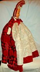ANTIQUE STUMP DOLL 23" CELLULOID FACE RED PLAID DRESS VELVET TRIM HAND CRAFTED — photo 7