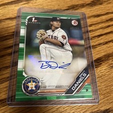 2019 Bowman Brett Daniels Green Paper Prospect Autograph Auto #45/99 ASTROS