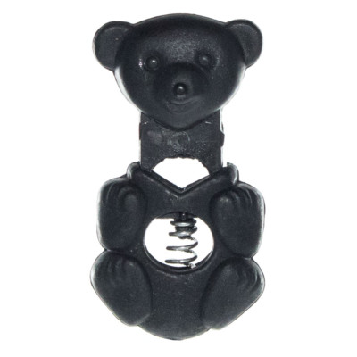 Plastic Cord Lock Bear Style Black Color Toggle Clip Multiple Pack Sizes
