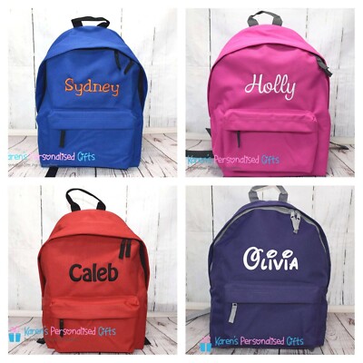 backpack with name embroidered