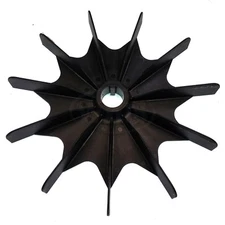 Leeson 003563.01 Replacement Cooling Fan, 7/8" Shaft, 3/16" Key, Black