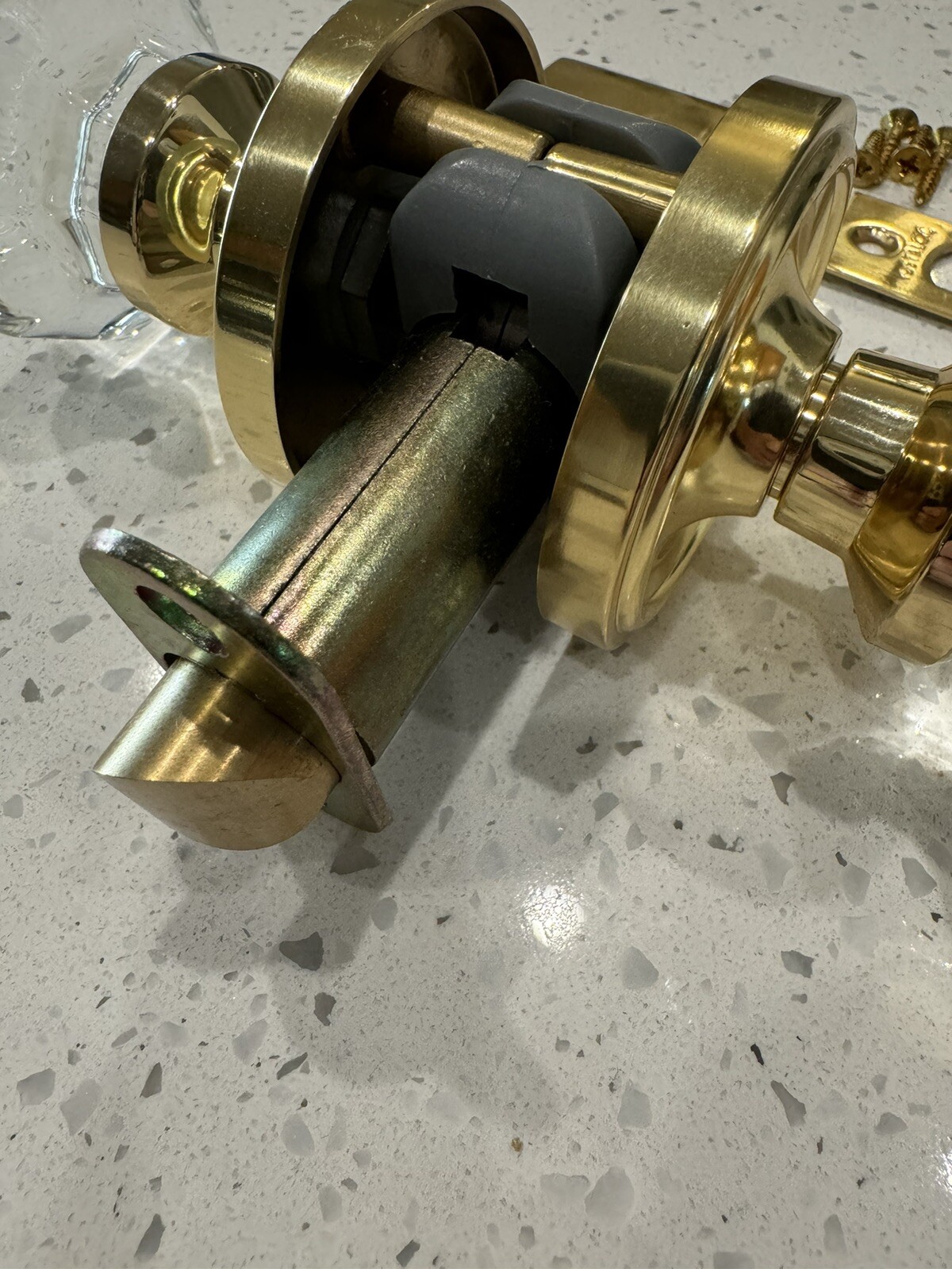 Nostalgic Classic Rosette Waldorf Door Knob Passage Polished Brass 704820