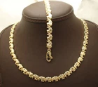 Baby Elephant Bracelet Necklace Set 14K Yellow Gold Plated Silver 925