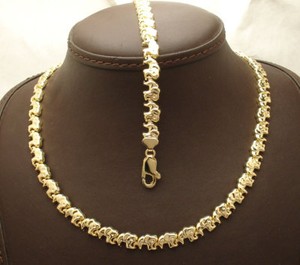 Authentic Baby Elephant Bracelet Necklace 14K Yellow Gold Plated Silver 925