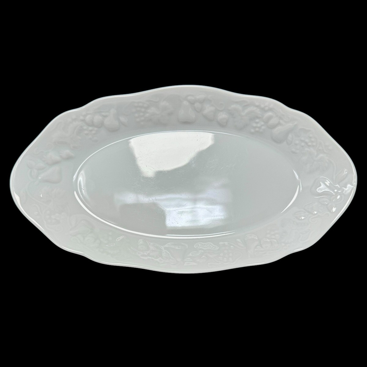 Philippe Deshoulieres Oval Dish White Blanc Fruit Edge Porcelaine