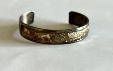VTG Tom & Sue Kee Signed 12K Gold-Filled & Sterling Storyteller Baby Cuff #8003