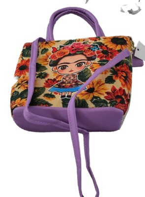 Frida Kahlo Purse Artesanal Faux Leather Handbag Floral Crossbody Shoulder