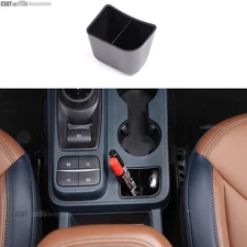 Black ABS Cup Holder Rear Compartment Storage Box Fits Ford Maverick 2022-2024