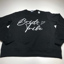 Port & Co. Sudadera Mujer Talla Mediana Bride Squad Manga Larga Negra Nueva Con Etiquetas