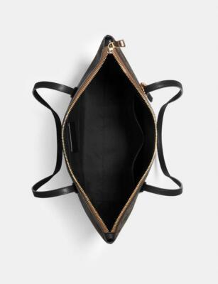 COACH ZIP TOP TOTE IN SIGNATURE CANVAS Brown Black NWT | eBay