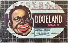 Original NOS Dixieland Brand Vegetables And Watermelons Label McIntosh Florida