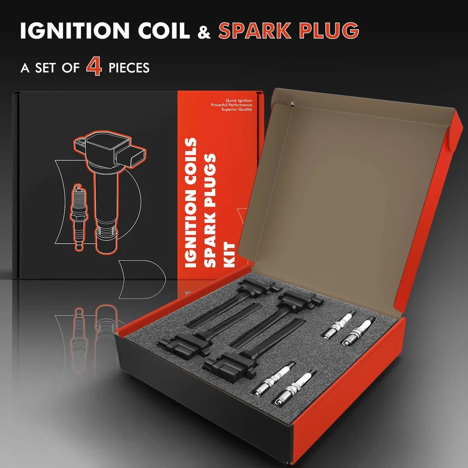 Kit de 4 bobinas de encendido y 4 bujías de iridio para Chevy Tracker 2001-2003 Suzuki Foto 2 de 4