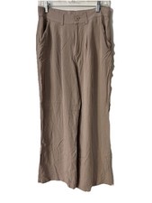 ASOS Designs Brown Viscose Wide Leg Pants Size 8 With Pockets Elastic Back