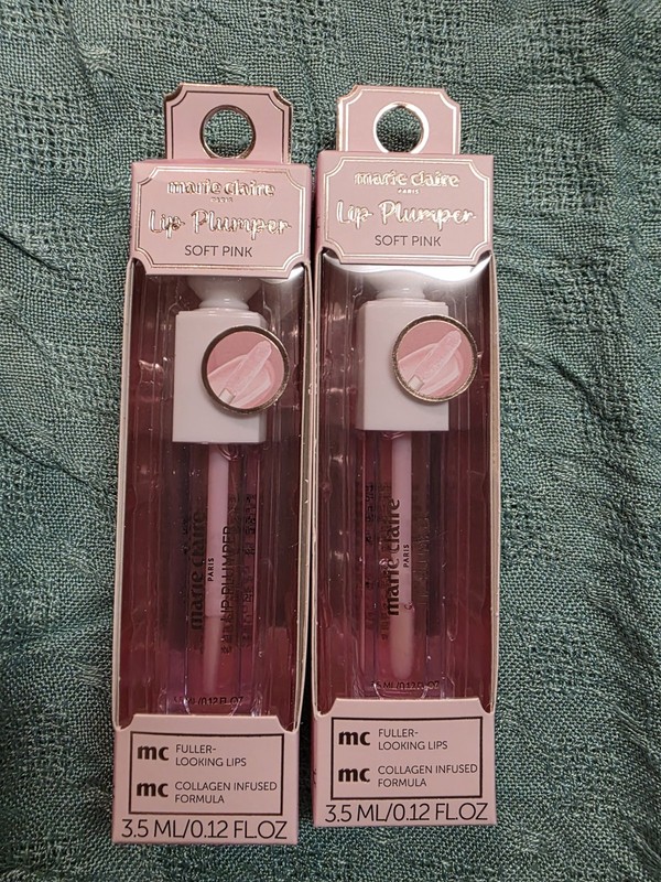 MARIE CLAIRE Soft PINK Clear Full LIP PLUMPER COLLAGEN INFUSED Lipgloss 2X +🎁