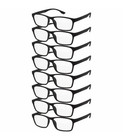+2.50 Rectangle Reading Glasses Black, 8-Pack, Clear Lens 53-16-137mm — photo 1